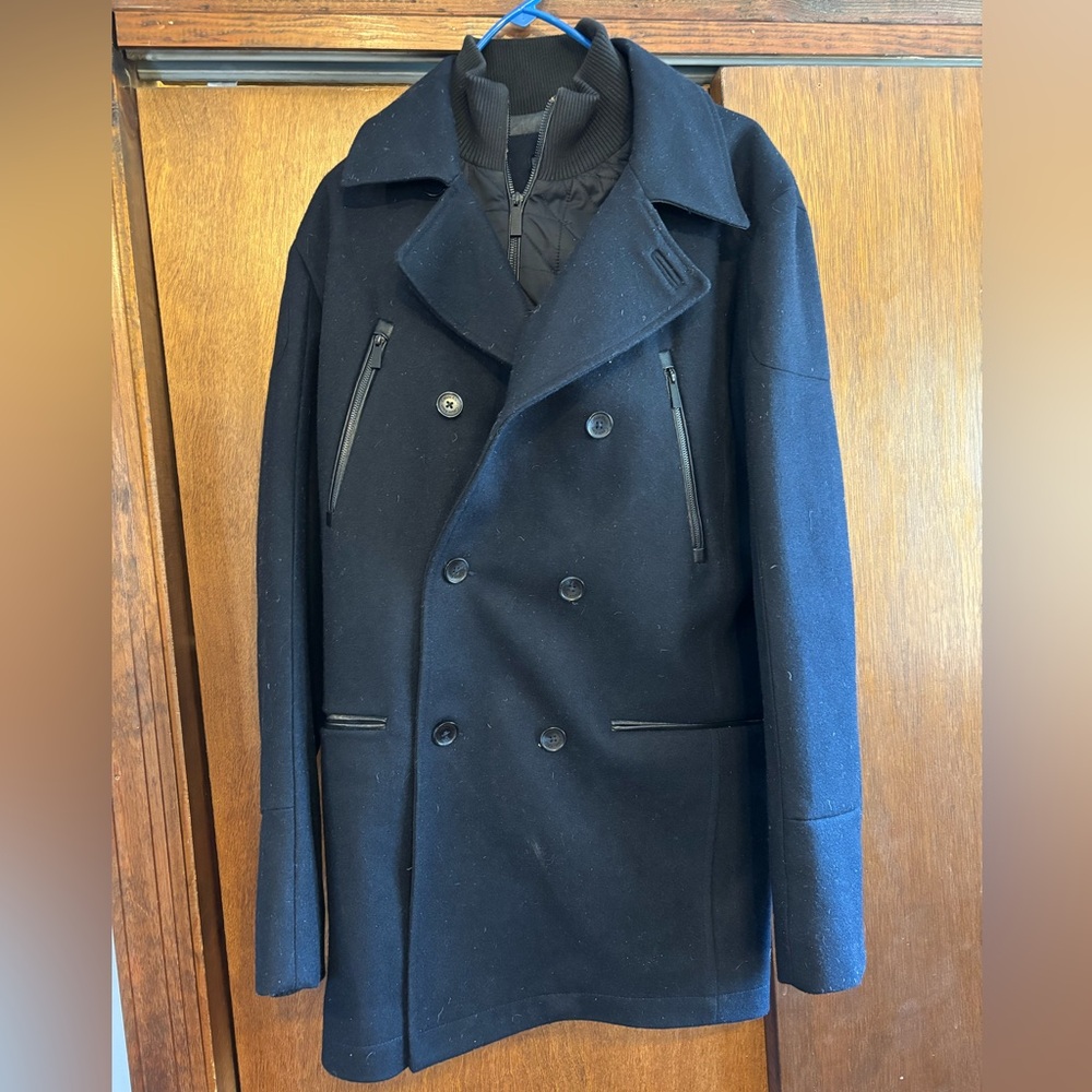 Calvin Klein double layered peacoat size large in navy